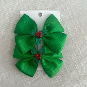Christmas Holly bow set